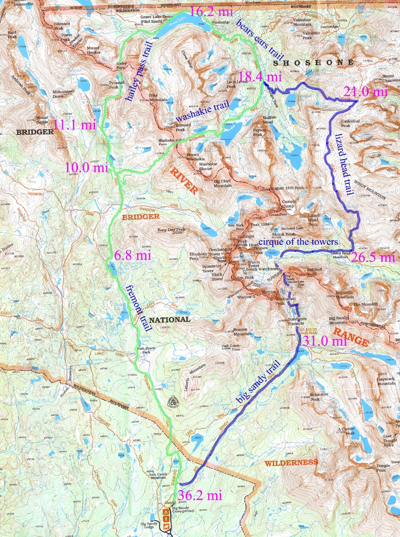 Wind River Range Map