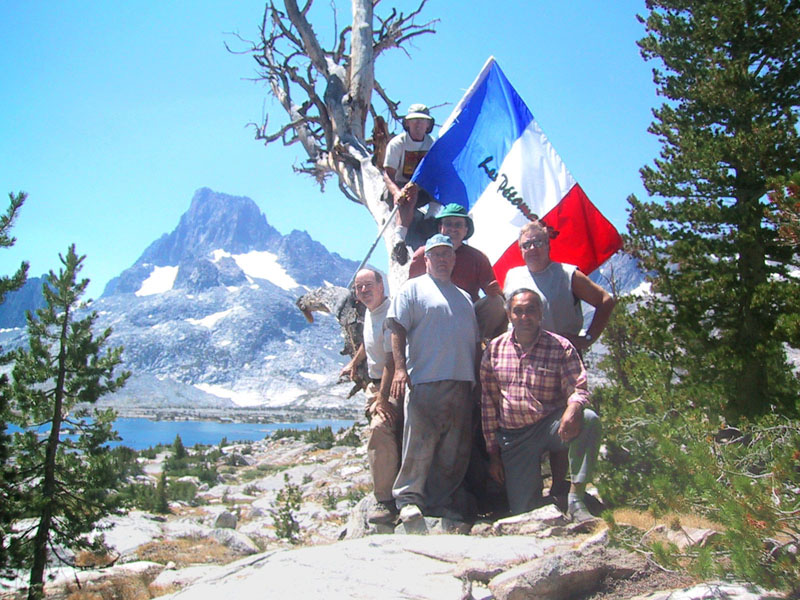 Jay Helms, Jon Ball, John Grant, Bill Edwards, Wak Kani and Donn Harms at Thousand Island Lake